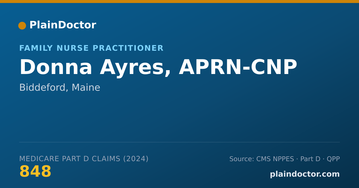 Shareable card for Donna Ayres, APRN-CNP - Family Nurse Practitioner, Biddeford, ME