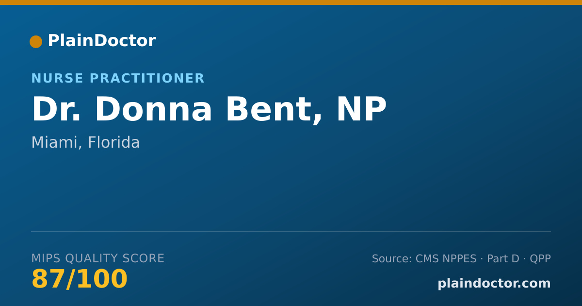 Shareable card for Donna Bent, NP - Nurse Practitioner, Miami, FL