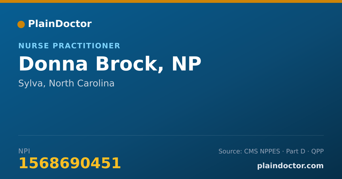 Shareable card for Donna Brock, NP - Nurse Practitioner, Sylva, NC