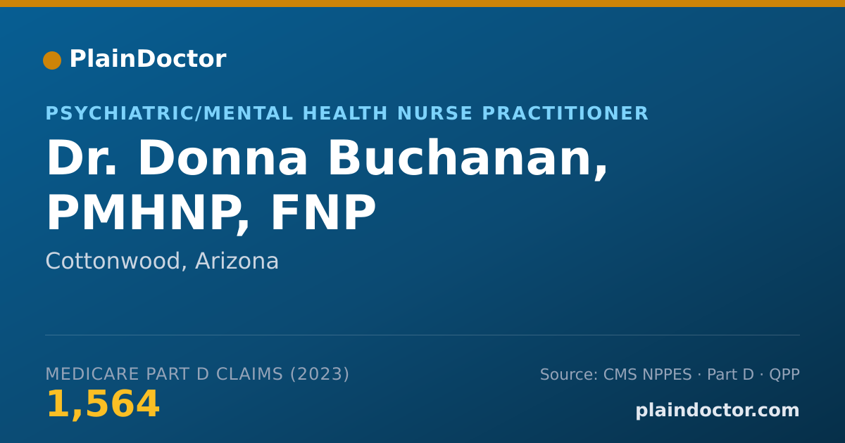 Shareable card for Donna Buchanan, PMHNP, FNP - Psychiatric/Mental Health Nurse Practitioner, Cottonwood, AZ