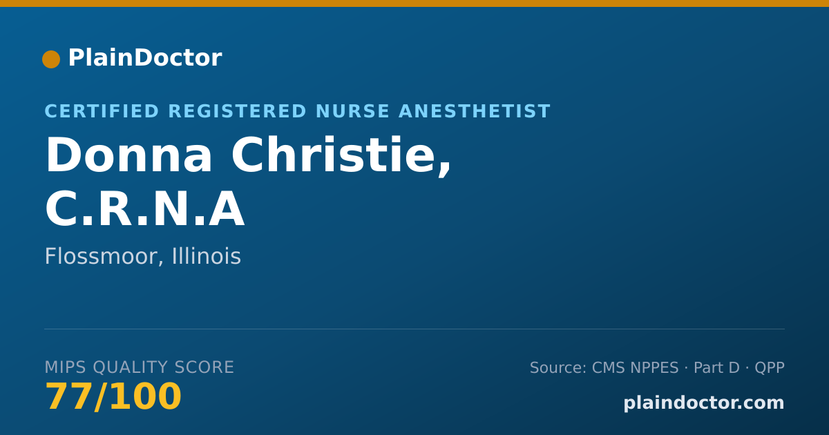 Shareable card for Donna Christie, C.R.N.A - Certified Registered Nurse Anesthetist, Flossmoor, IL