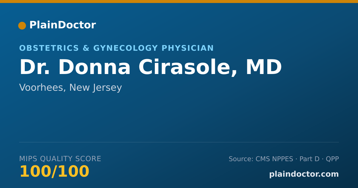 Shareable card for Donna Cirasole, MD - Obstetrics & Gynecology Physician, Voorhees, NJ