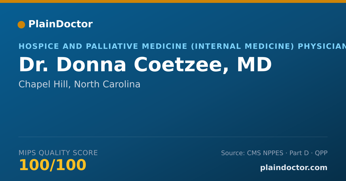 Shareable card for Donna Coetzee, MD - Hospice and Palliative Medicine (Internal Medicine) Physician, Chapel Hill, NC
