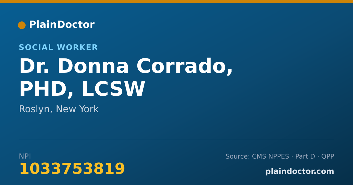 Shareable card for Donna Corrado, PHD, LCSW - Social Worker, Roslyn, NY