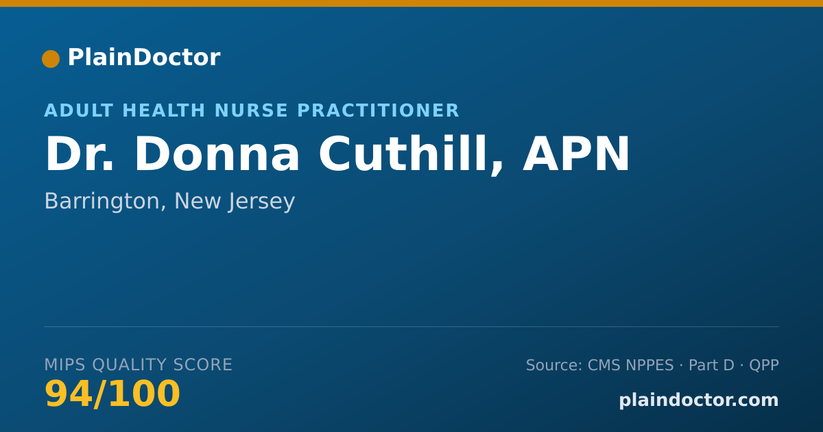 Shareable card for Donna Cuthill, APN - Adult Health Nurse Practitioner, Barrington, NJ