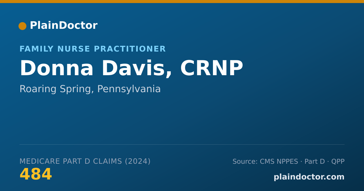 Shareable card for Donna Davis, CRNP - Family Nurse Practitioner, Roaring Spring, PA
