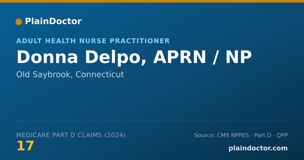 Shareable card for Donna Delpo, APRN / NP - Psychiatric/Mental Health Clinical Nurse Specialist, Old Saybrook, CT