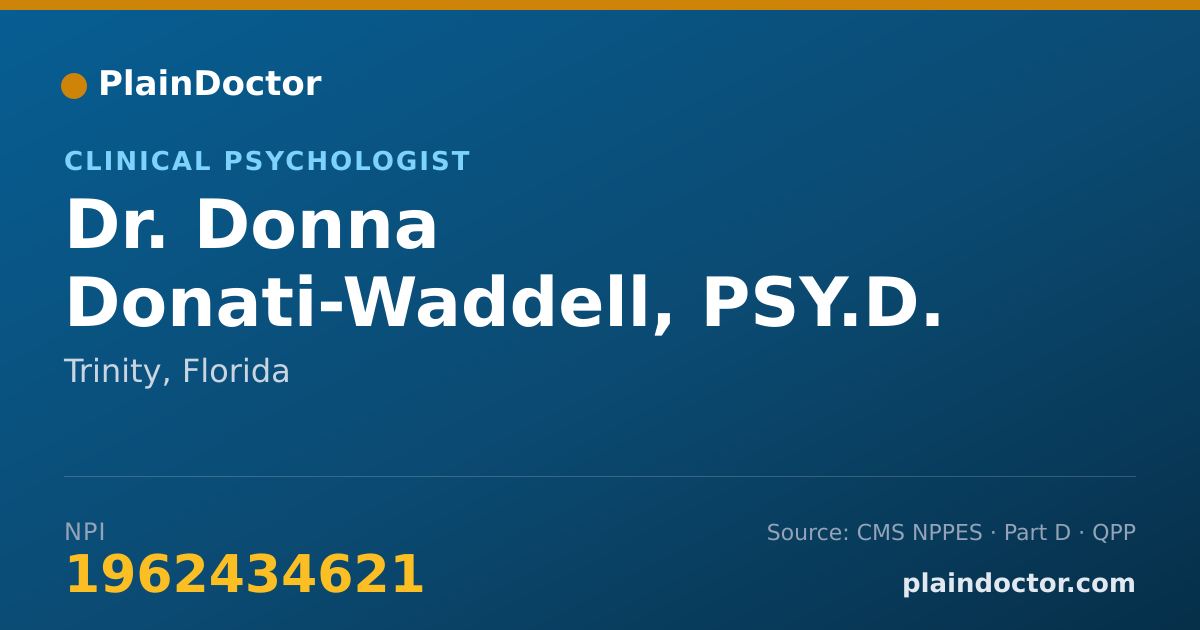 Shareable card for Donna Donati-Waddell, PSY.D. - Clinical Psychologist, Trinity, FL