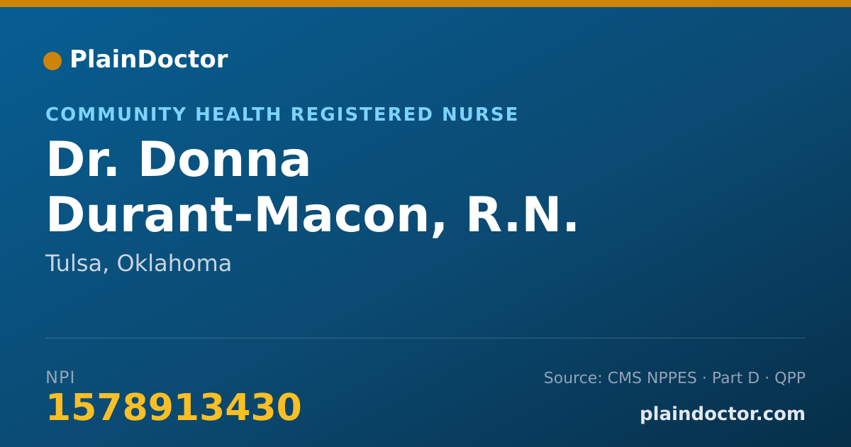 Shareable card for Donna Durant-Macon, R.N. - Community Health Registered Nurse, Tulsa, OK
