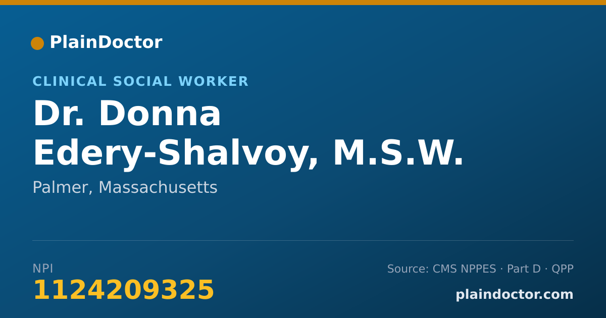 Shareable card for Donna Edery-Shalvoy, M.S.W. - Clinical Social Worker, Palmer, MA