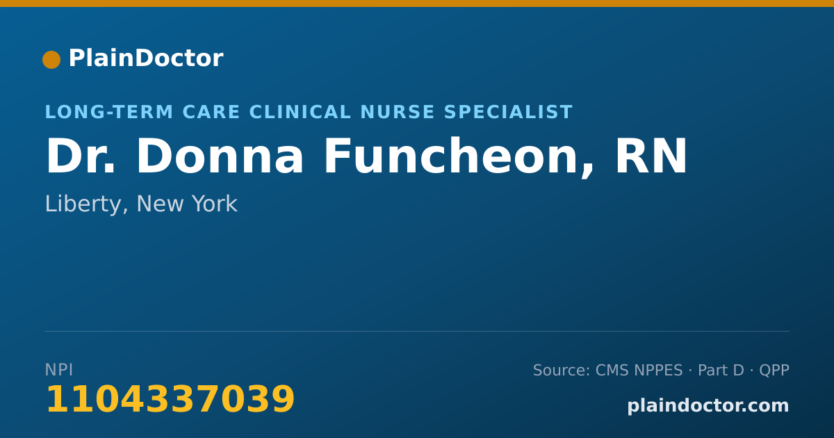 Shareable card for Donna Funcheon, RN - Long-Term Care Clinical Nurse Specialist, Liberty, NY