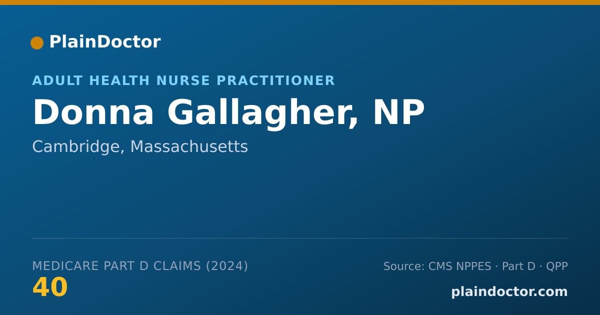 Shareable card for Donna Gallagher, NP - Adult Health Nurse Practitioner, Cambridge, MA