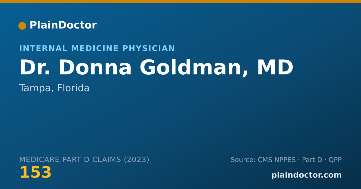Shareable card for Donna Goldman, MD - Internal Medicine Physician, Tampa, FL