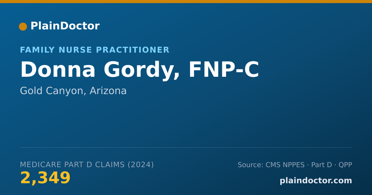 Shareable card for Donna Gordy, FNP-C - Family Nurse Practitioner, Gold Canyon, AZ
