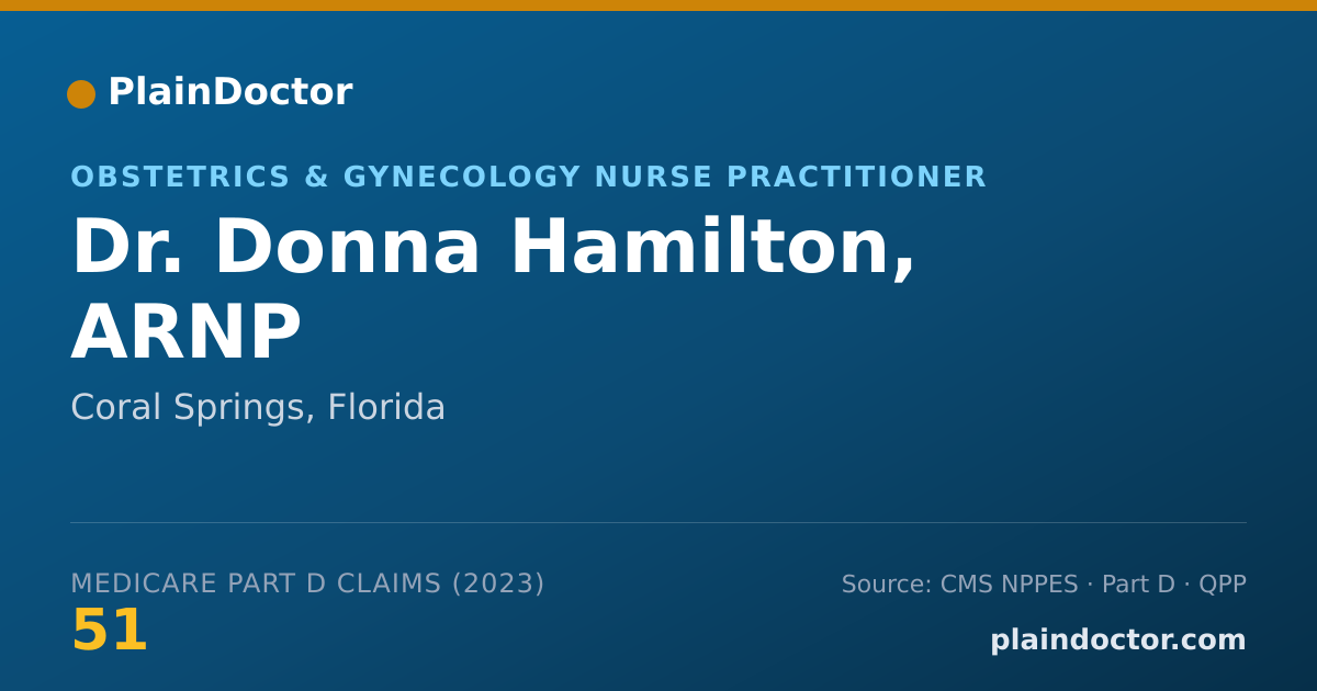 Shareable card for Donna Hamilton, ARNP - Obstetrics & Gynecology Nurse Practitioner, Coral Springs, FL