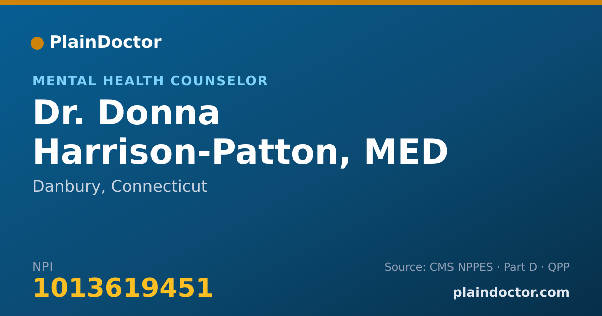 Shareable card for Donna Harrison-Patton, MED - Mental Health Counselor, Danbury, CT