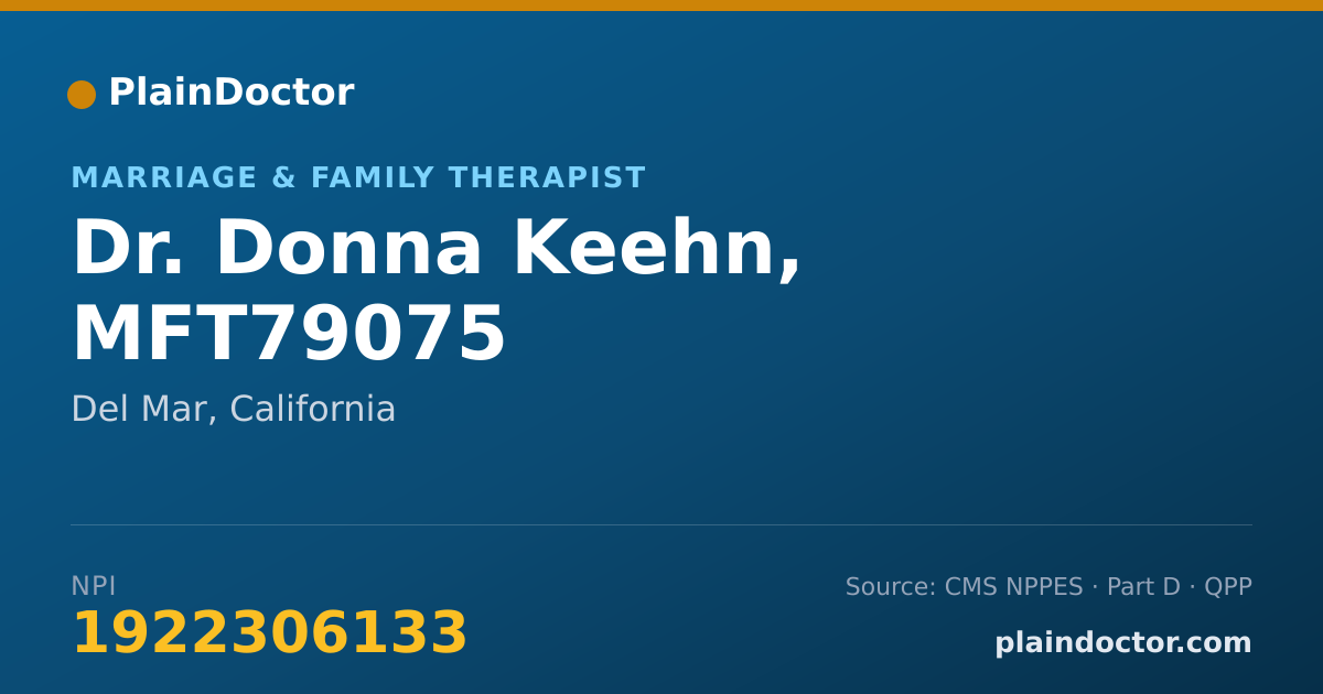 Shareable card for Donna Keehn, MFT79075 - Marriage & Family Therapist, Del Mar, CA