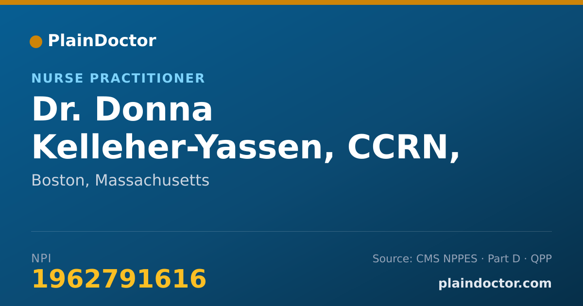 Shareable card for Donna Kelleher-Yassen, CCRN, FNP-C - Nurse Practitioner, Boston, MA
