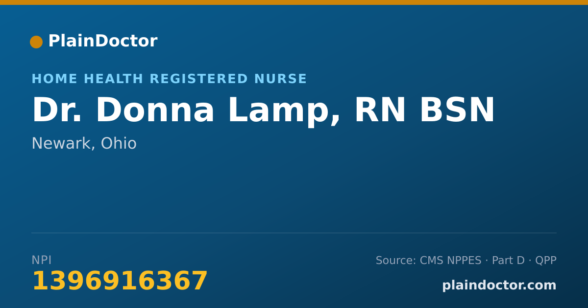 Shareable card for Donna Lamp, RN BSN - Home Health Registered Nurse, Newark, OH