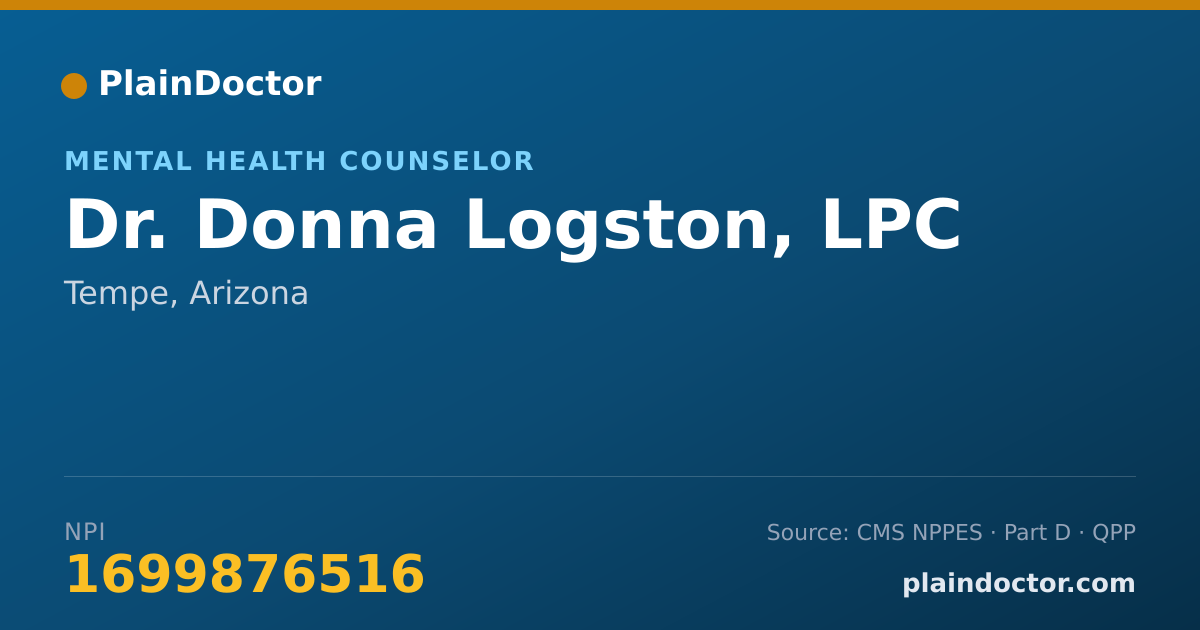 Shareable card for Donna Logston, LPC - Mental Health Counselor, Tempe, AZ