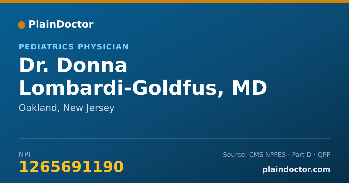 Shareable card for Donna Lombardi-Goldfus, MD - Pediatrics Physician, Oakland, NJ