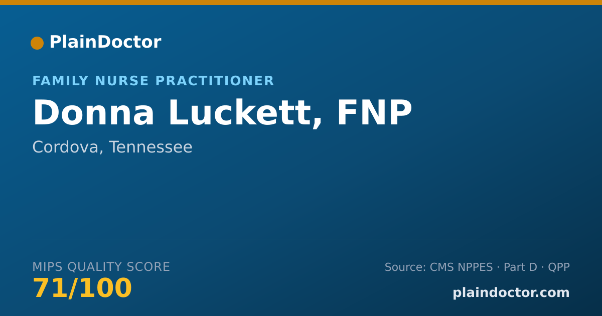 Shareable card for Donna Luckett, FNP - Family Nurse Practitioner, Cordova, TN