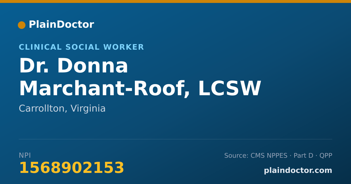 Shareable card for Donna Marchant-Roof, LCSW - Clinical Social Worker, Carrollton, VA
