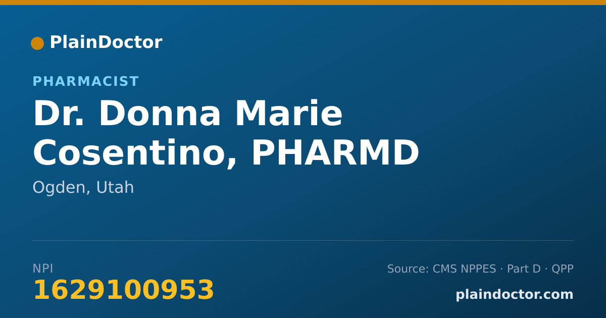 Shareable card for Donna Marie Cosentino, PHARMD - Pharmacist, Ogden, UT