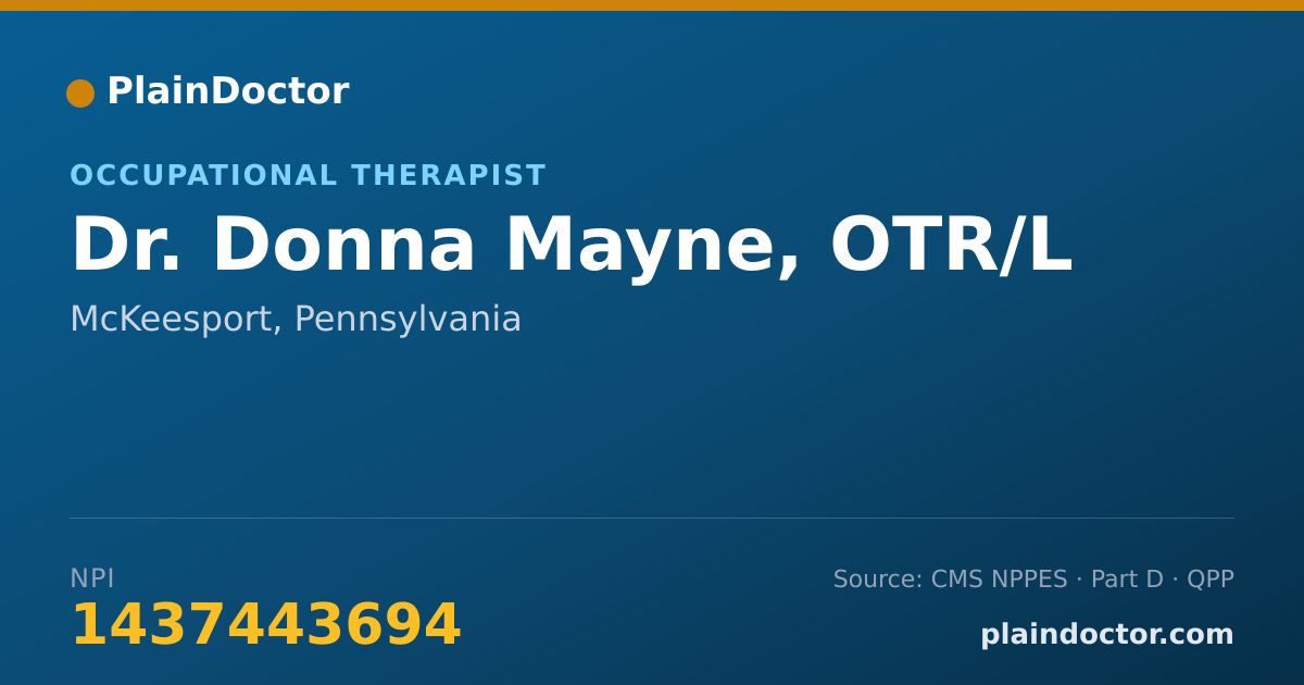 Shareable card for Donna Mayne, OTR/L - Occupational Therapist, McKeesport, PA