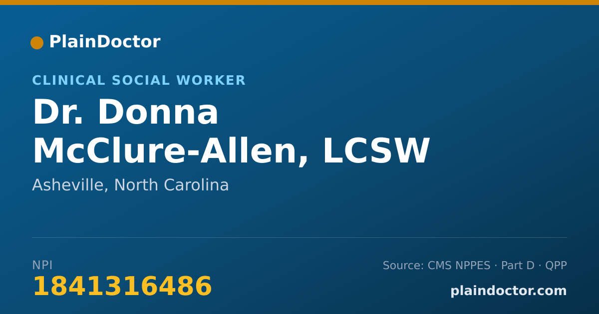Shareable card for Donna McClure-Allen, LCSW - Clinical Social Worker, Asheville, NC