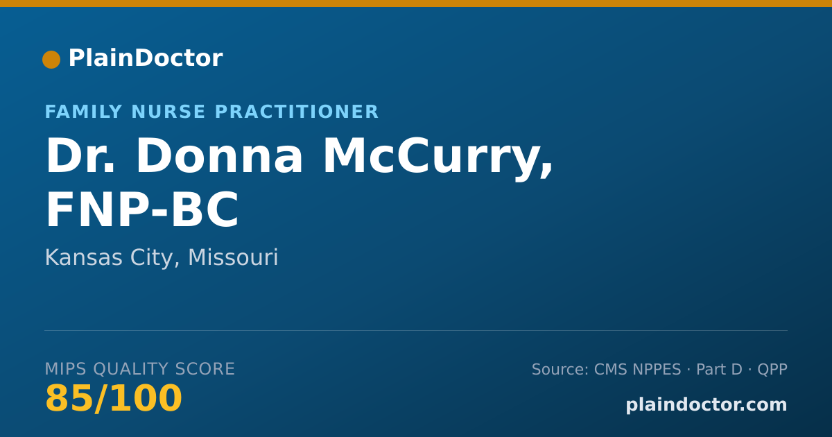 Shareable card for Donna McCurry, FNP-BC - Family Nurse Practitioner, Kansas City, MO