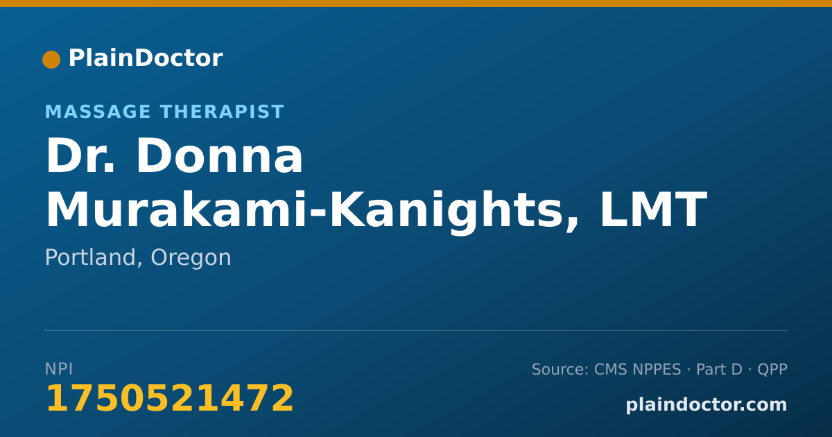 Shareable card for Donna Murakami-Kanights, LMT - Massage Therapist, Portland, OR