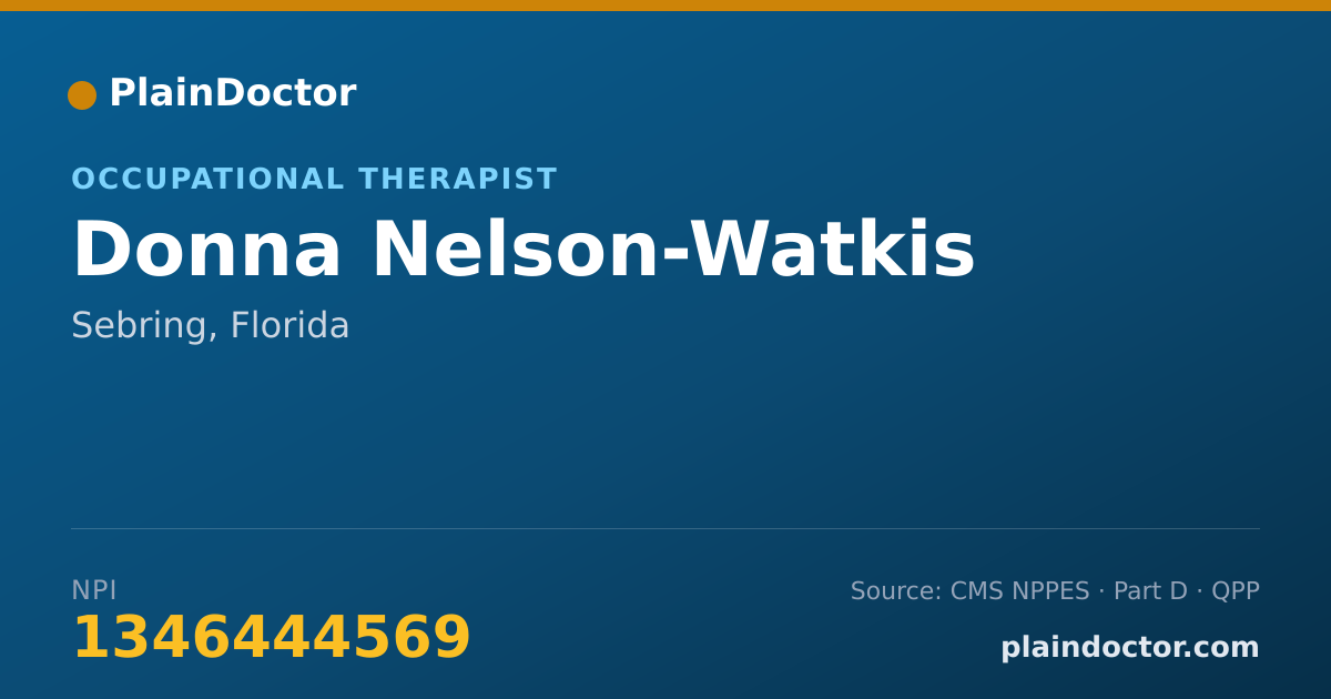 Shareable card for Donna Nelson-Watkis - Occupational Therapist, Sebring, FL