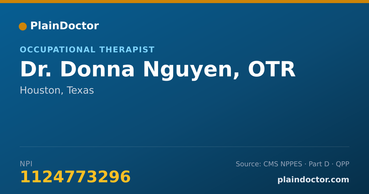 Shareable card for Donna Nguyen, OTR - Occupational Therapist, Houston, TX