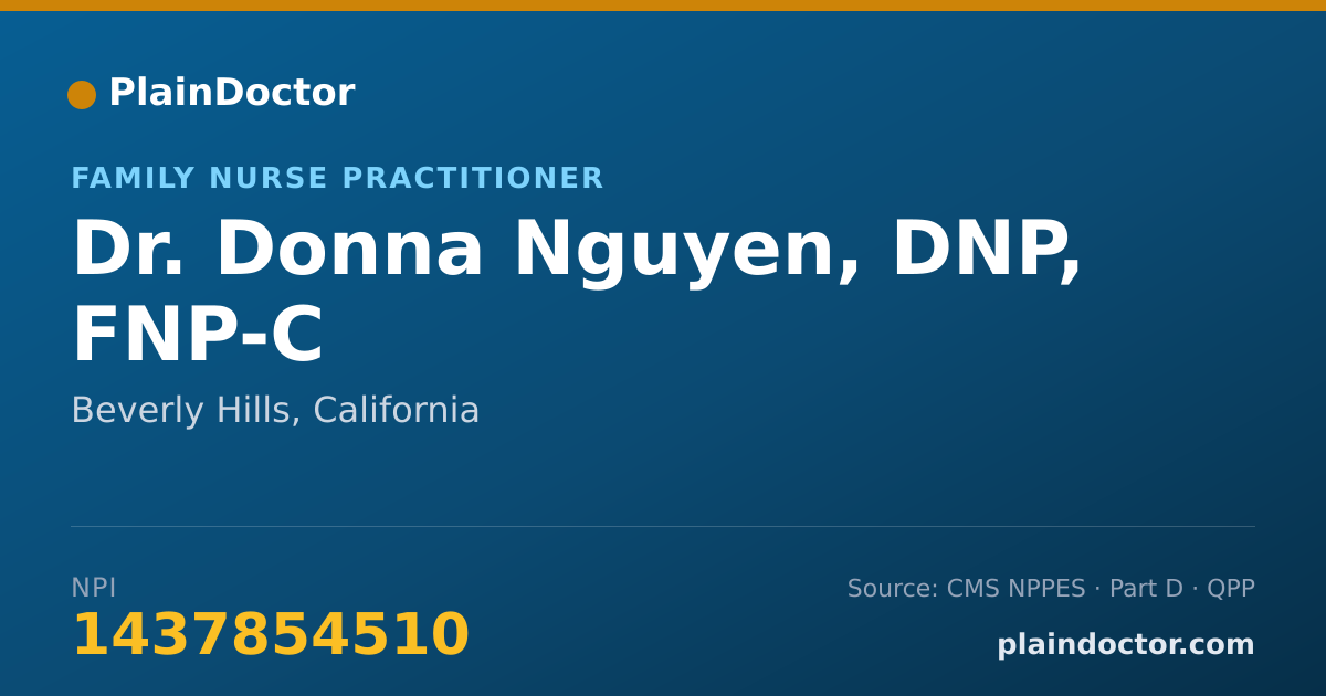 Shareable card for Donna Nguyen, DNP, FNP-C - Family Nurse Practitioner, Beverly Hills, CA