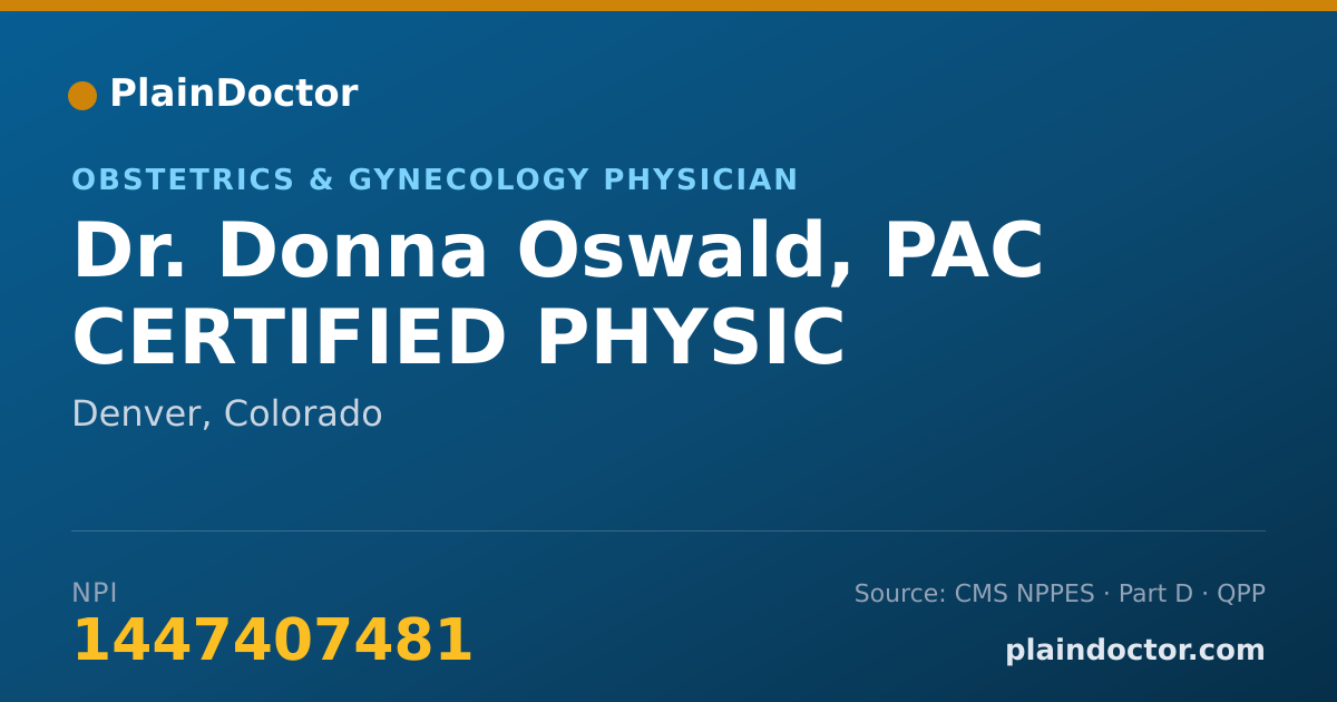 Shareable card for Donna Oswald, PAC CERTIFIED PHYSIC - Obstetrics & Gynecology Physician, Denver, CO