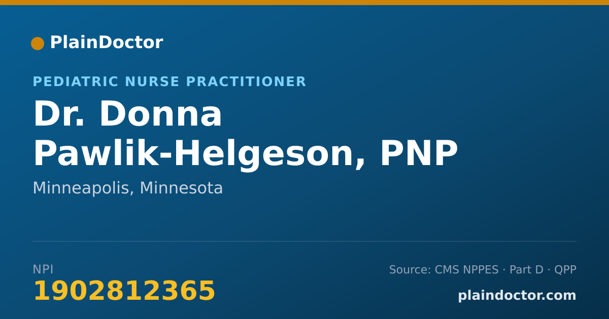 Shareable card for Donna Pawlik-Helgeson, PNP - Pediatric Nurse Practitioner, Minneapolis, MN