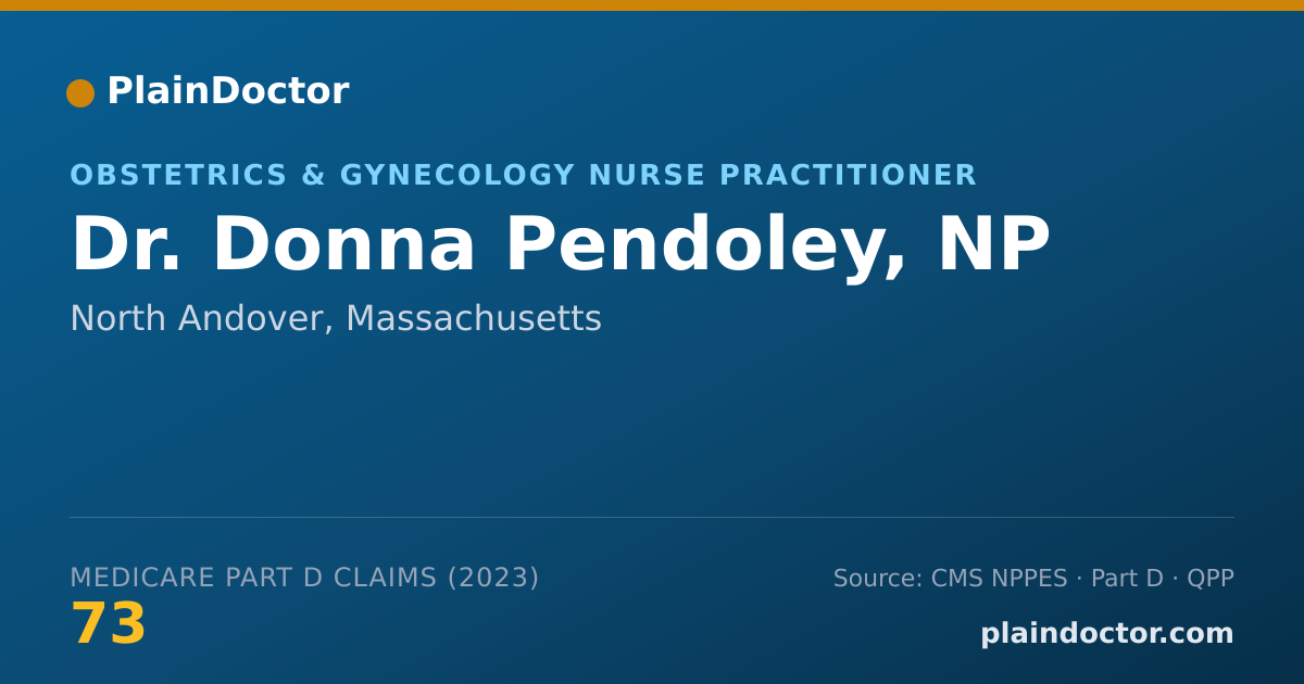 Shareable card for Donna Pendoley, NP - Obstetrics & Gynecology Nurse Practitioner, North Andover, MA