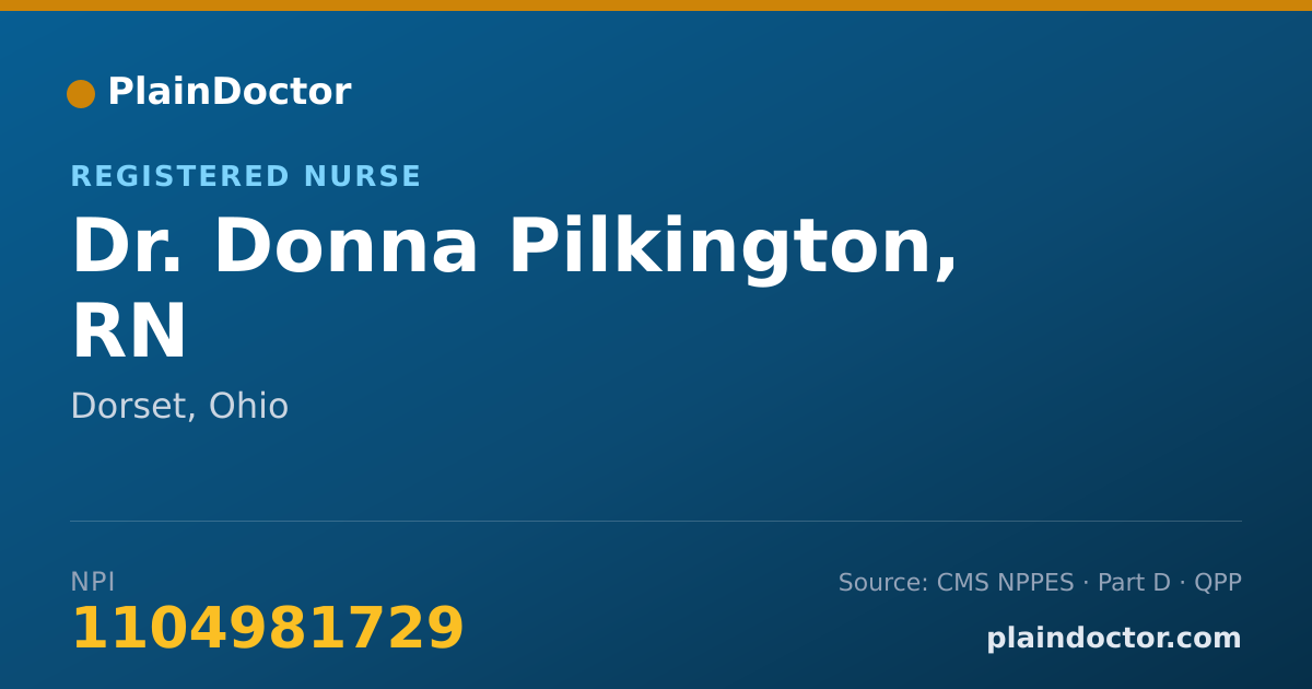 Shareable card for Donna Pilkington, RN - Registered Nurse, Dorset, OH