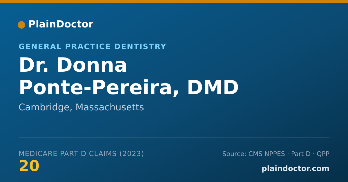 Shareable card for Donna Ponte-Pereira, DMD - General Practice Dentistry, Cambridge, MA