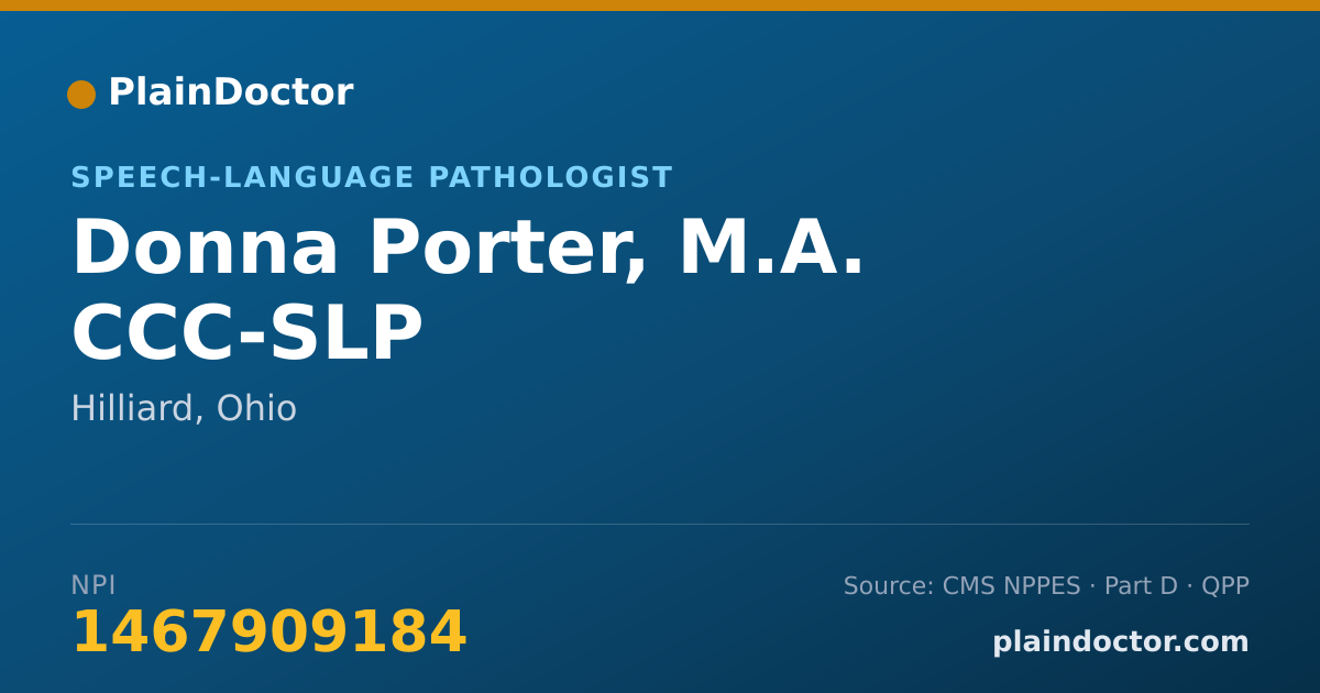 Shareable card for Donna Porter, M.A. CCC-SLP - Speech-Language Pathologist, Hilliard, OH