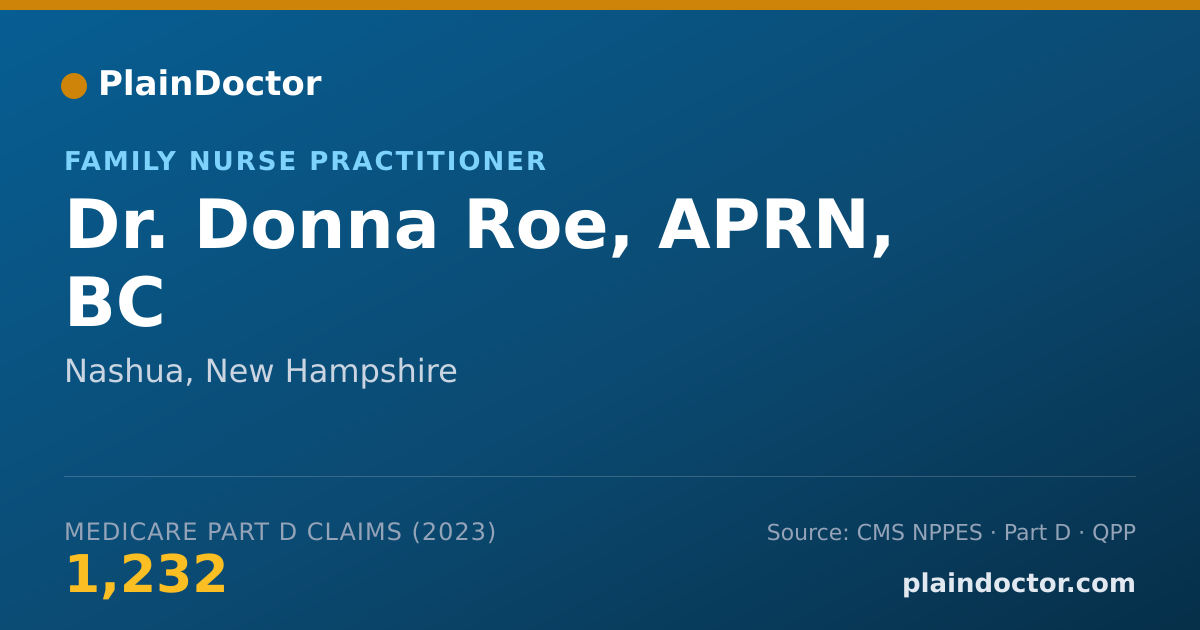 Shareable card for Donna Roe, APRN, BC - Family Nurse Practitioner, Nashua, NH