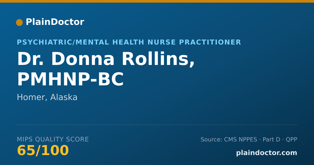 Shareable card for Donna Rollins, PMHNP-BC - Psychiatric/Mental Health Nurse Practitioner, Homer, AK