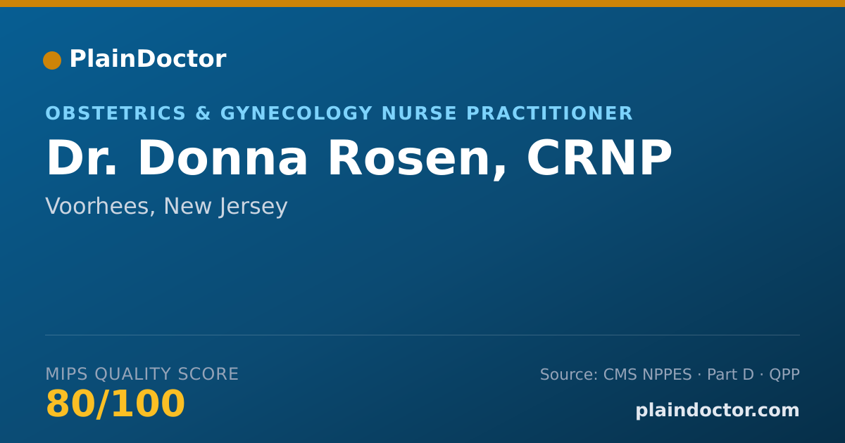 Shareable card for Donna Rosen, CRNP - Obstetrics & Gynecology Nurse Practitioner, Voorhees, NJ