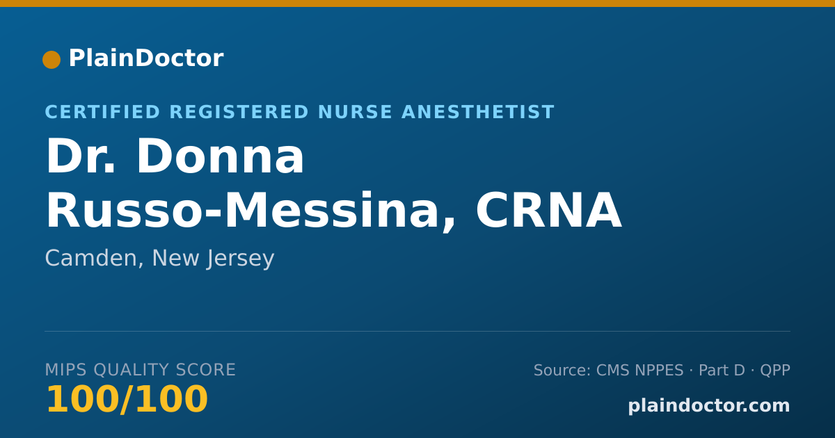 Shareable card for Donna Russo-Messina, CRNA - Certified Registered Nurse Anesthetist, Camden, NJ