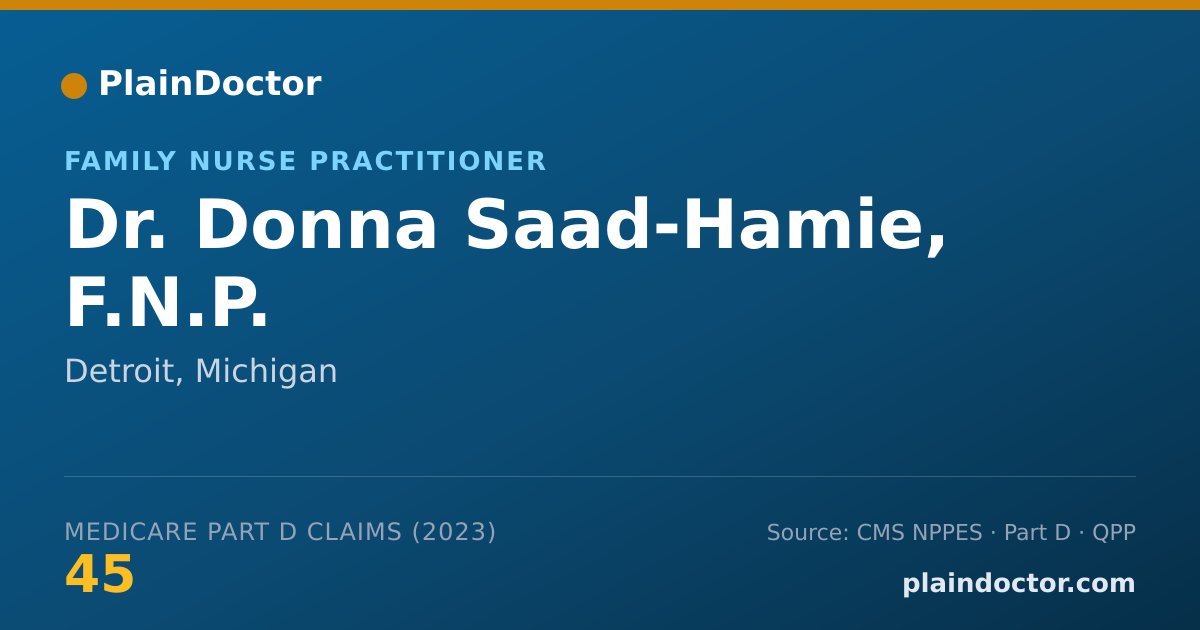 Shareable card for Donna Saad-Hamie, F.N.P. - Family Nurse Practitioner, Detroit, MI