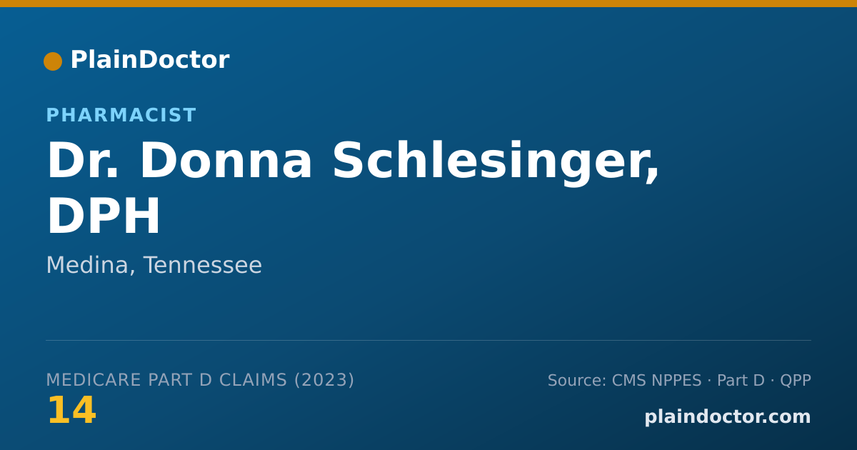 Shareable card for Donna Schlesinger, DPH - Pharmacist, Medina, TN