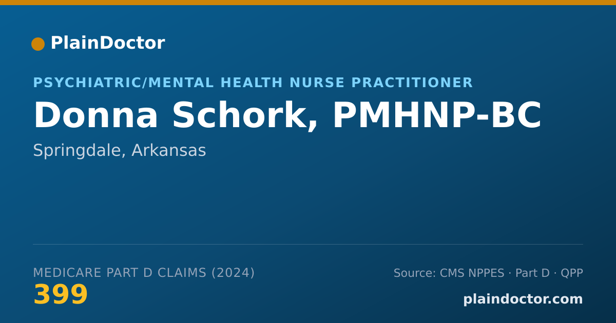 Shareable card for Donna Schork, PMHNP-BC - Psychiatric/Mental Health Nurse Practitioner, Springdale, AR