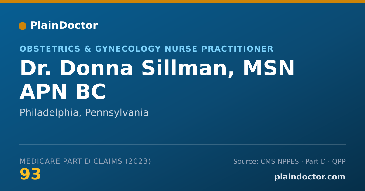 Shareable card for Donna Sillman, MSN APN BC - Obstetrics & Gynecology Nurse Practitioner, Philadelphia, PA