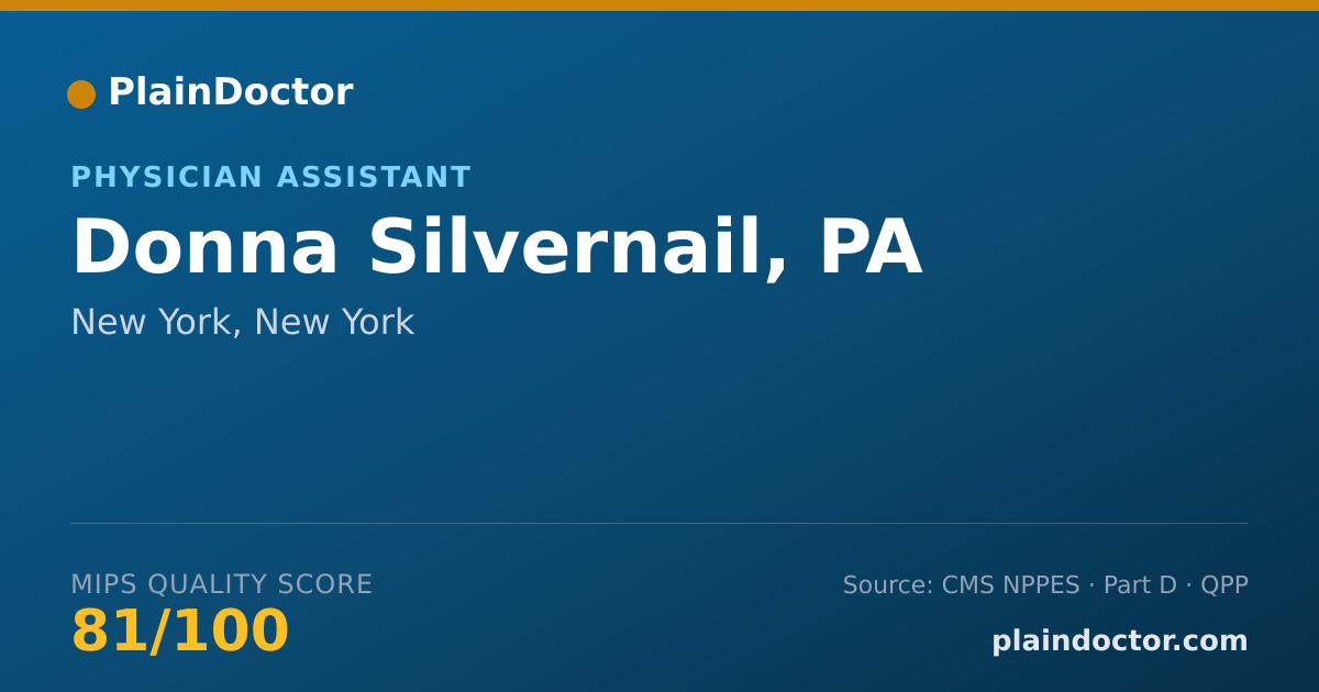 Shareable card for Donna Silvernail, PA - Physician Assistant, New York, NY